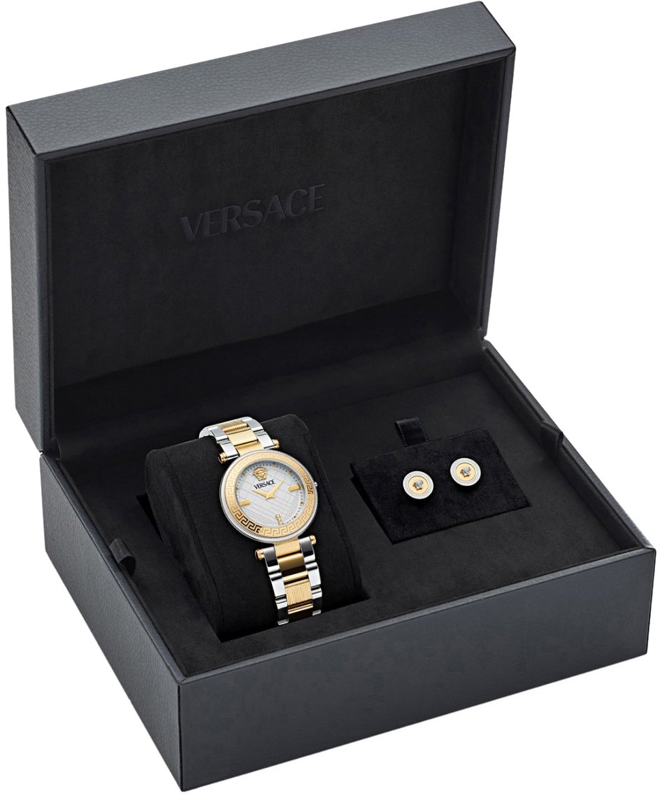 Versace Reve Quartz Watch And Earrings Set Zilver