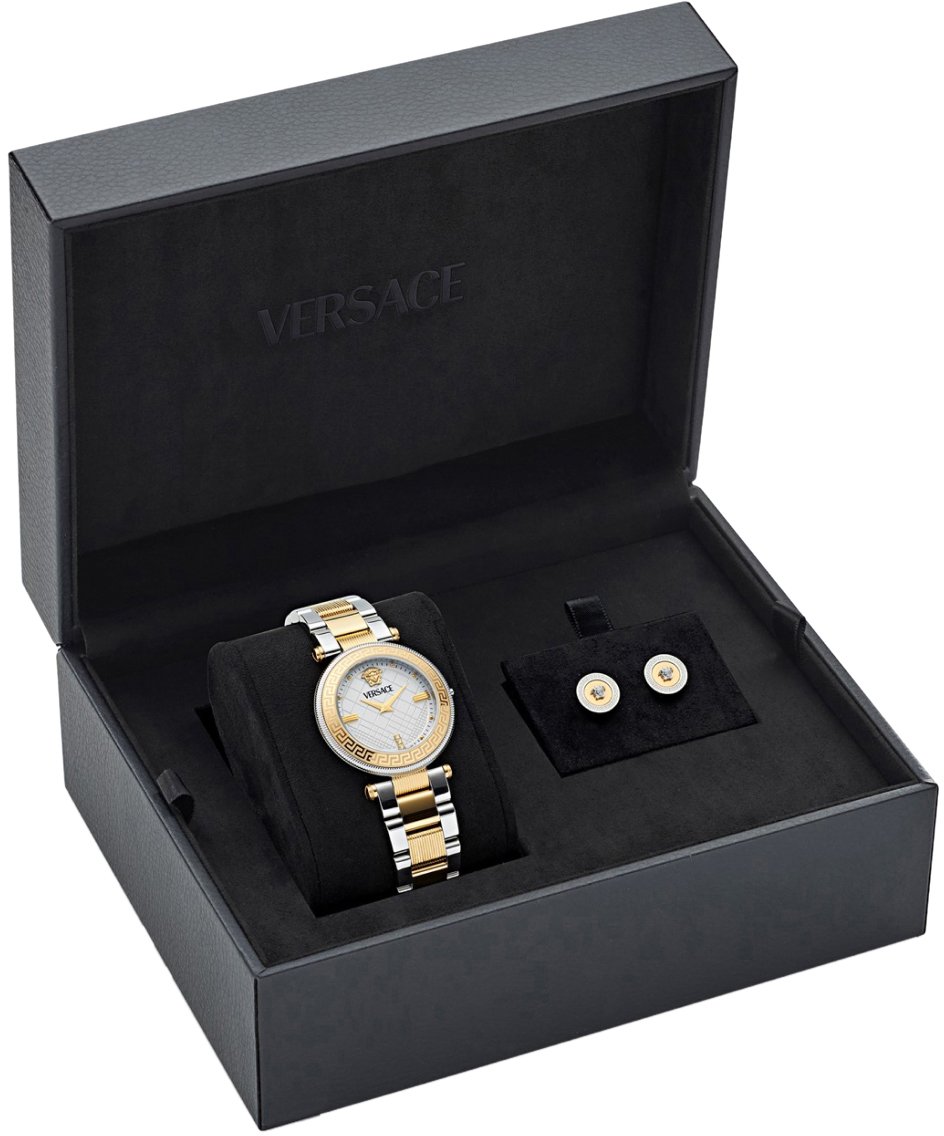 Versace Reve Quartz Watch And Earrings Set Zilver