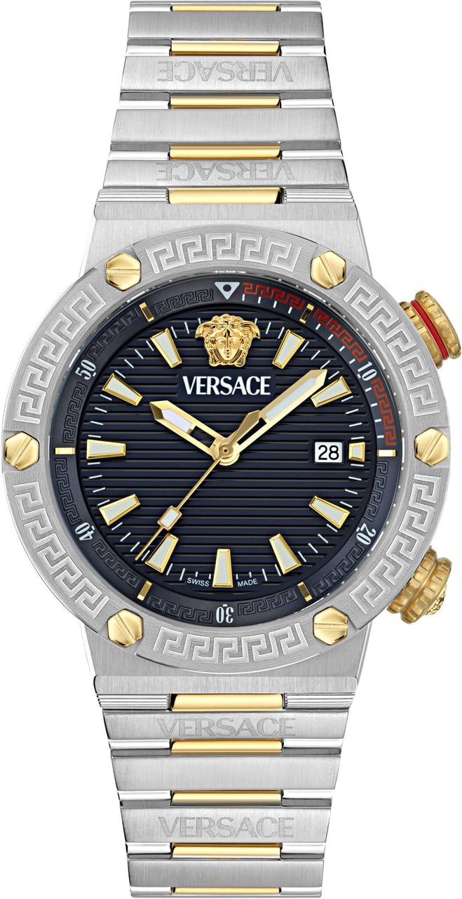 Versace VE8G00424 Greca Logo horloge 43 mm Zwart