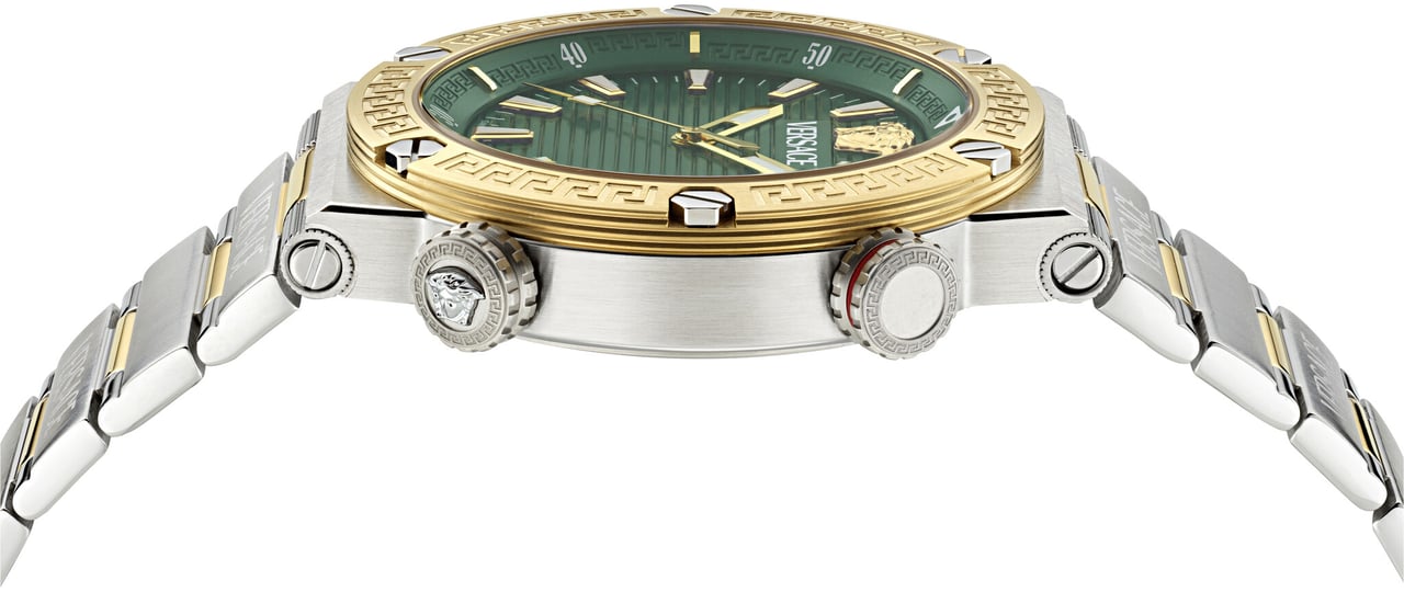 Versace VE8G00524 Greca Logo horloge 43 mm Groen