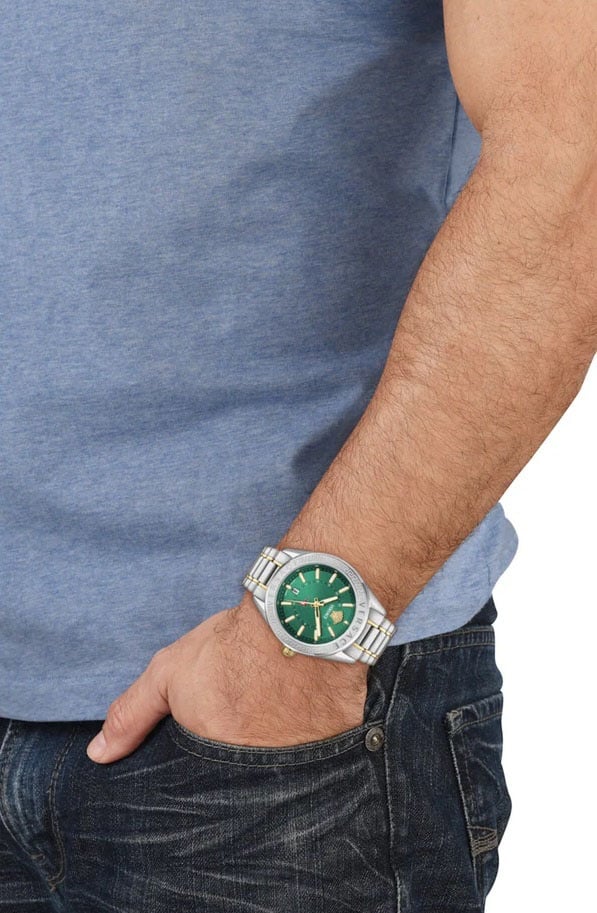 Versace VEAFA0524 V-Code GMT horloge 42 mm Groen