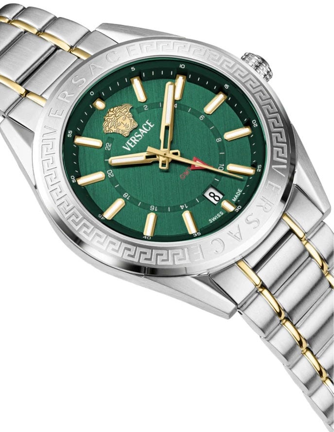Versace VEAFA0524 V-Code GMT horloge 42 mm Groen