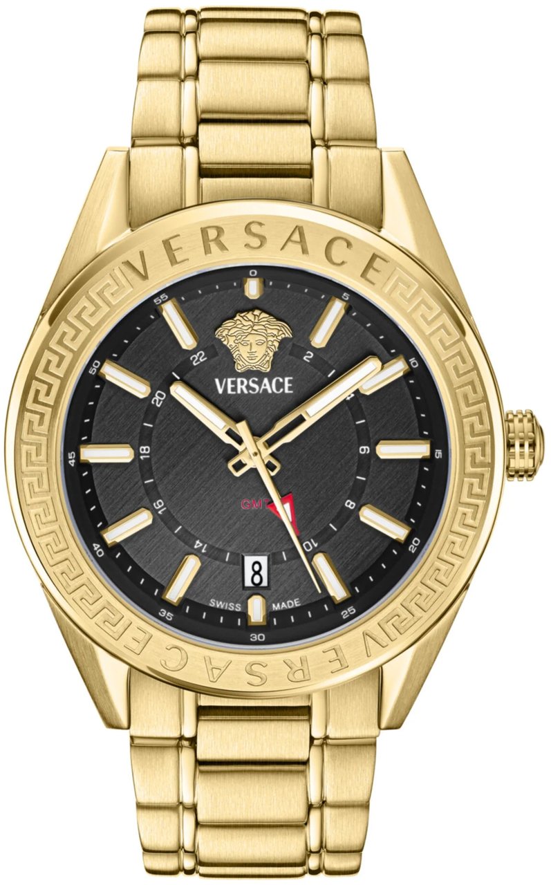 Versace VEAFA0724 V-Code GMT horloge 42 mm Zwart