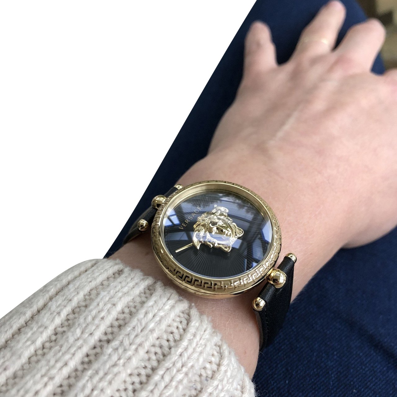 Versace VECQ00118 Palazzo dames horloge 34 mm Zwart