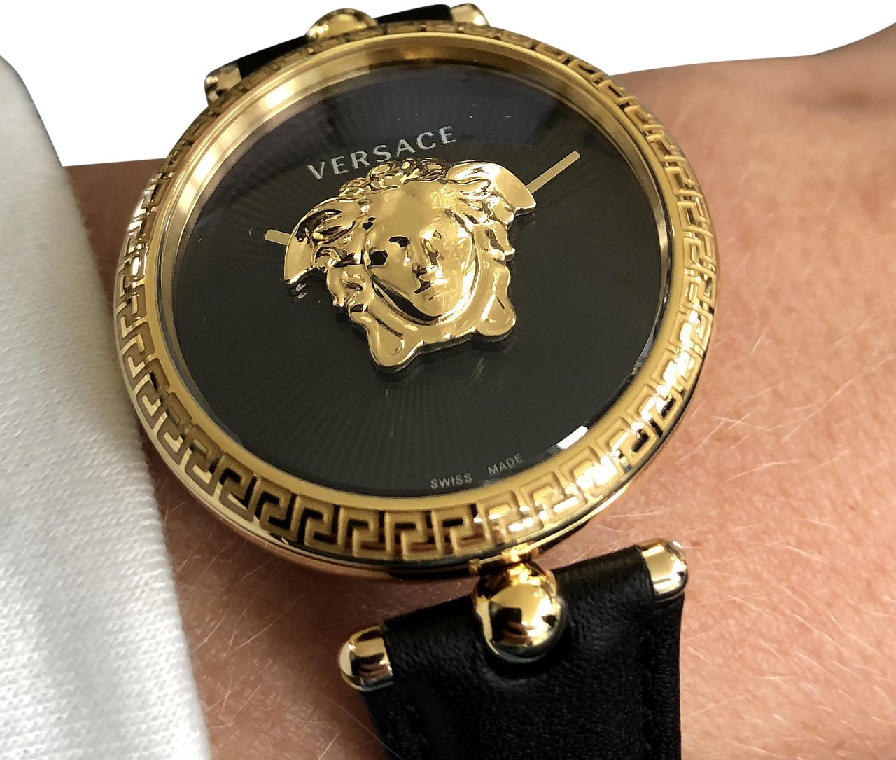 Versace VECQ01120 Palazzo dames horloge 34 mm Zwart