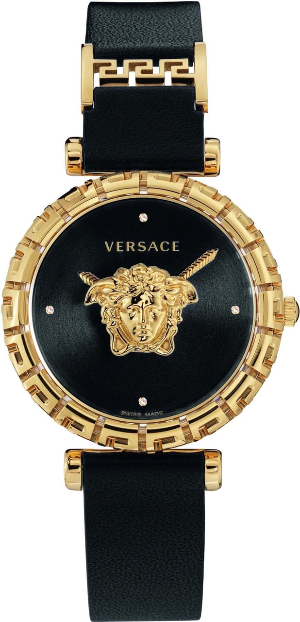 Versace VEDV00919 Palazzo Empire Greca Diamond dameshorloge 37 mm Zwart