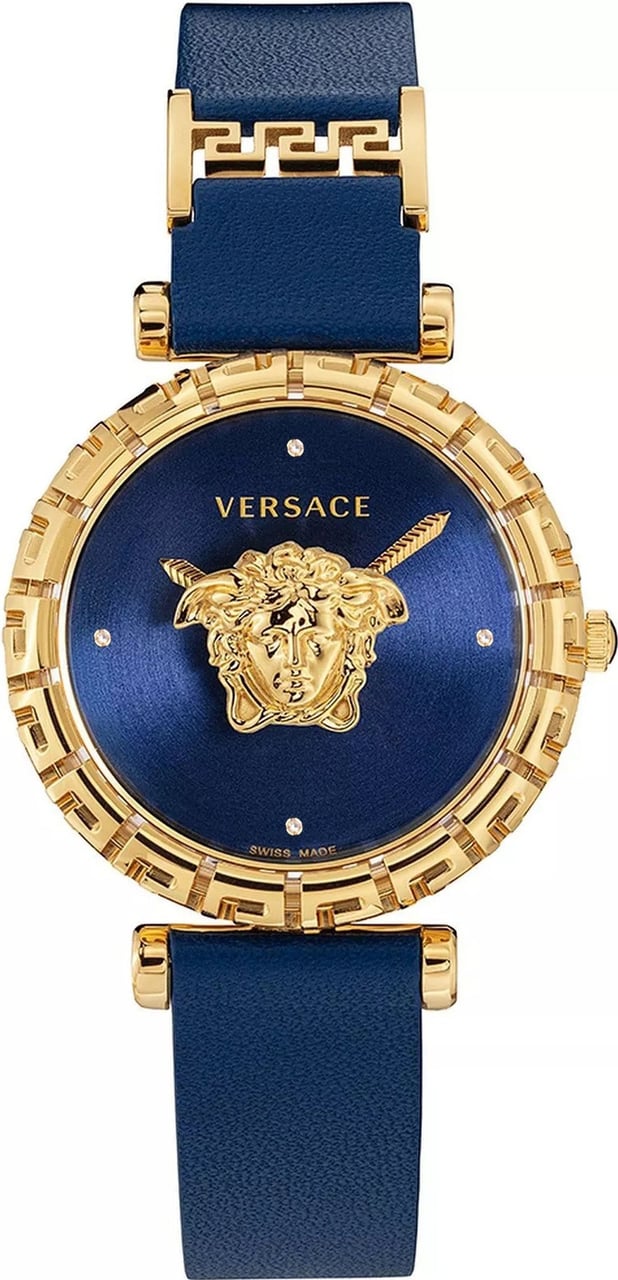 Versace VEDV01019 Palazzo Empire Greca Diamond dameshorloge 37 mm Blauw
