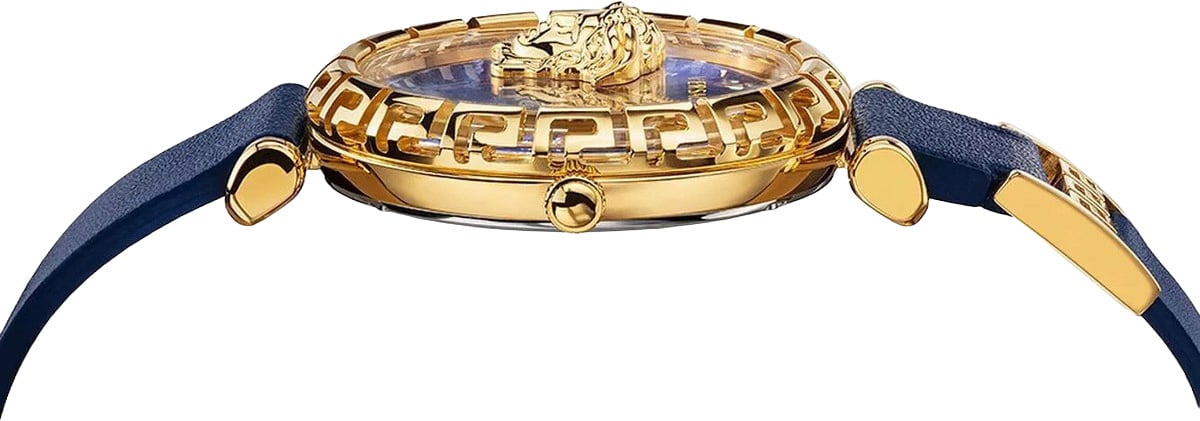 Versace VEDV01019 Palazzo Empire Greca Diamond dameshorloge 37 mm Blauw
