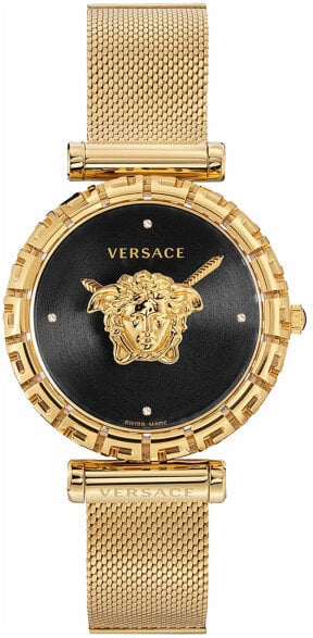 Versace VEDV01319 Palazzo Empire Greca Diamond dameshorloge 37 mm Zwart