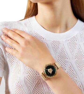 Versace VEDV01619 Palazzo Empire Greca Diamond dameshorloge 37 mm Groen