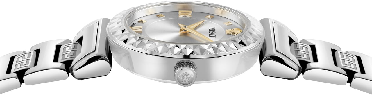 Versace VEGFA0325 Mini Vanity dames horloge 27 mm Zilver