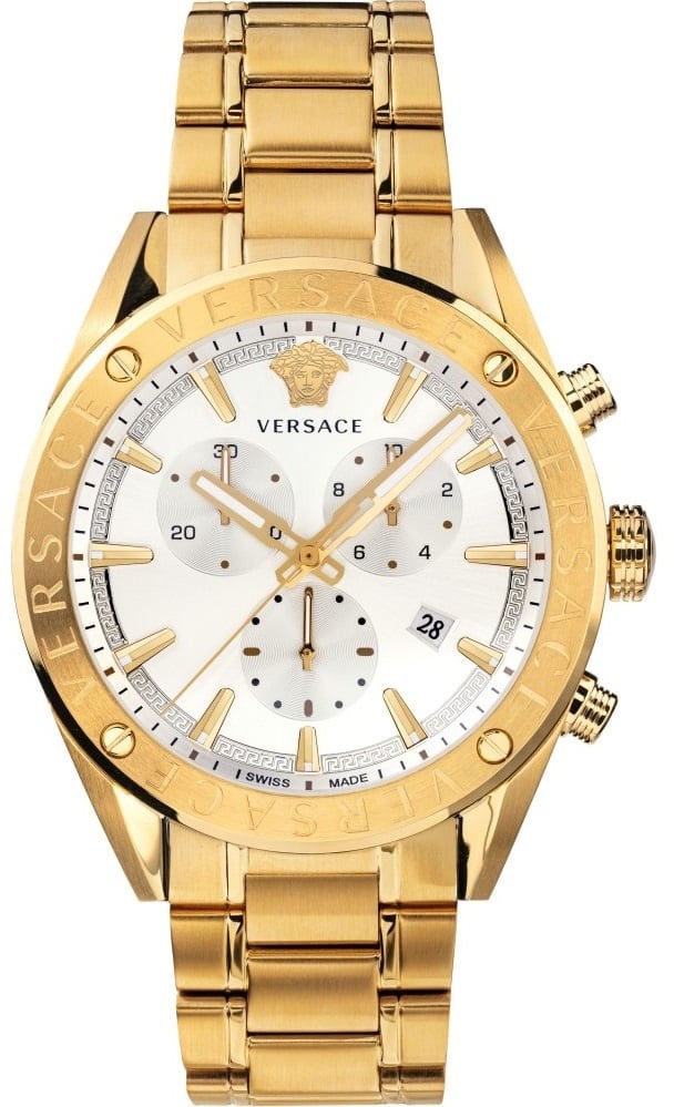 Versace VEHB00719 V-Chrono heren horloge goud 44 mm Zilver