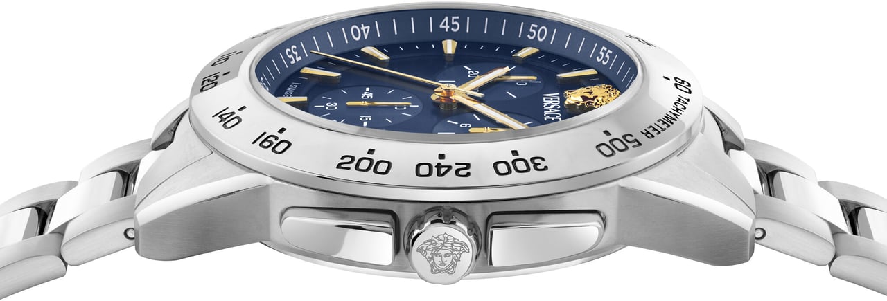 Versace VEKIA0425 V-Sport Chrono heren horloge 44 mm Blauw