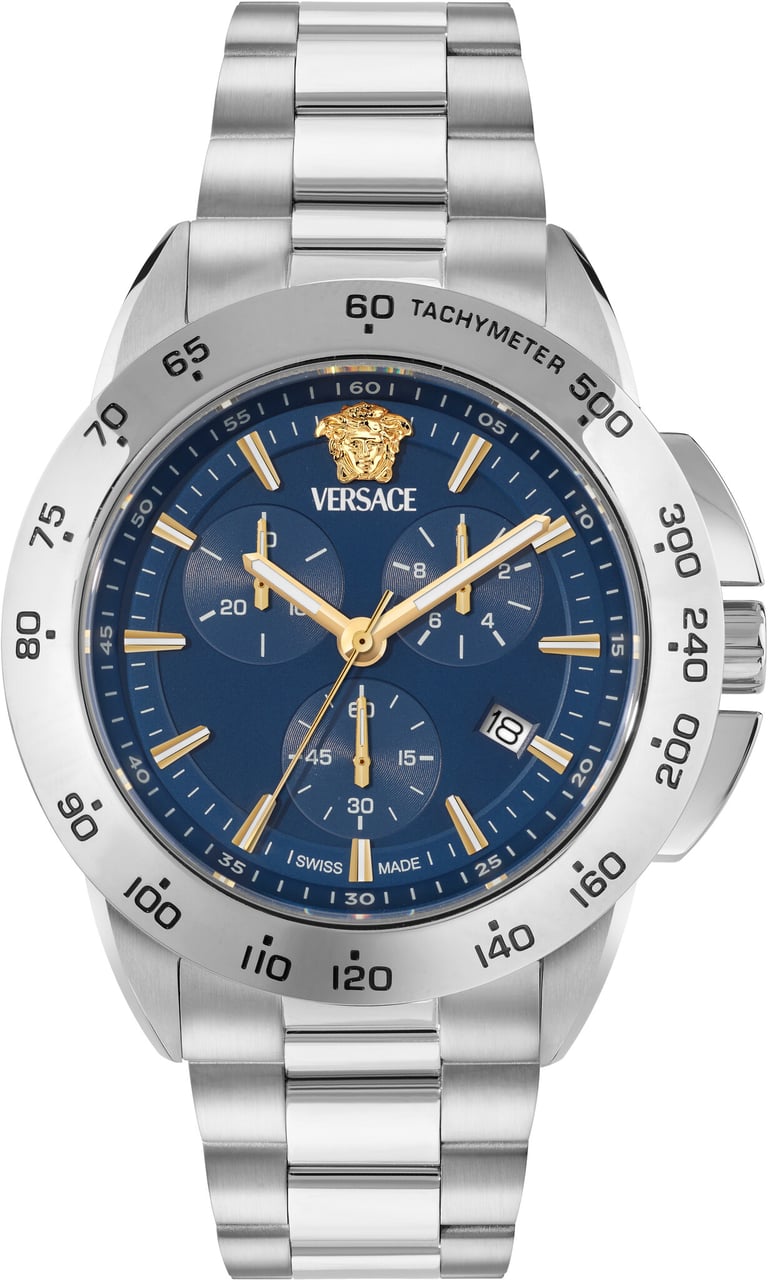 Versace VEKIA0425 V-Sport Chrono heren horloge 44 mm Blauw