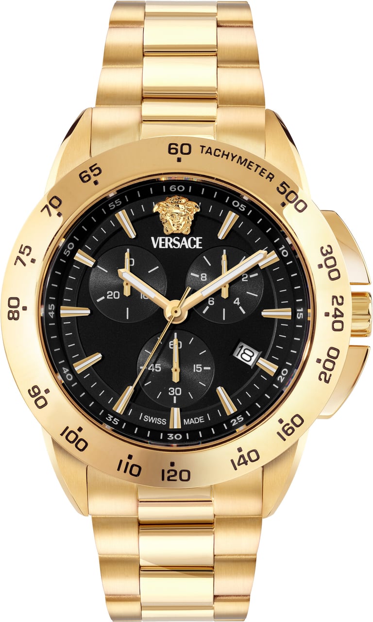 Versace VEKIA0725 V-Sport Chrono heren horloge 44 mm Zwart