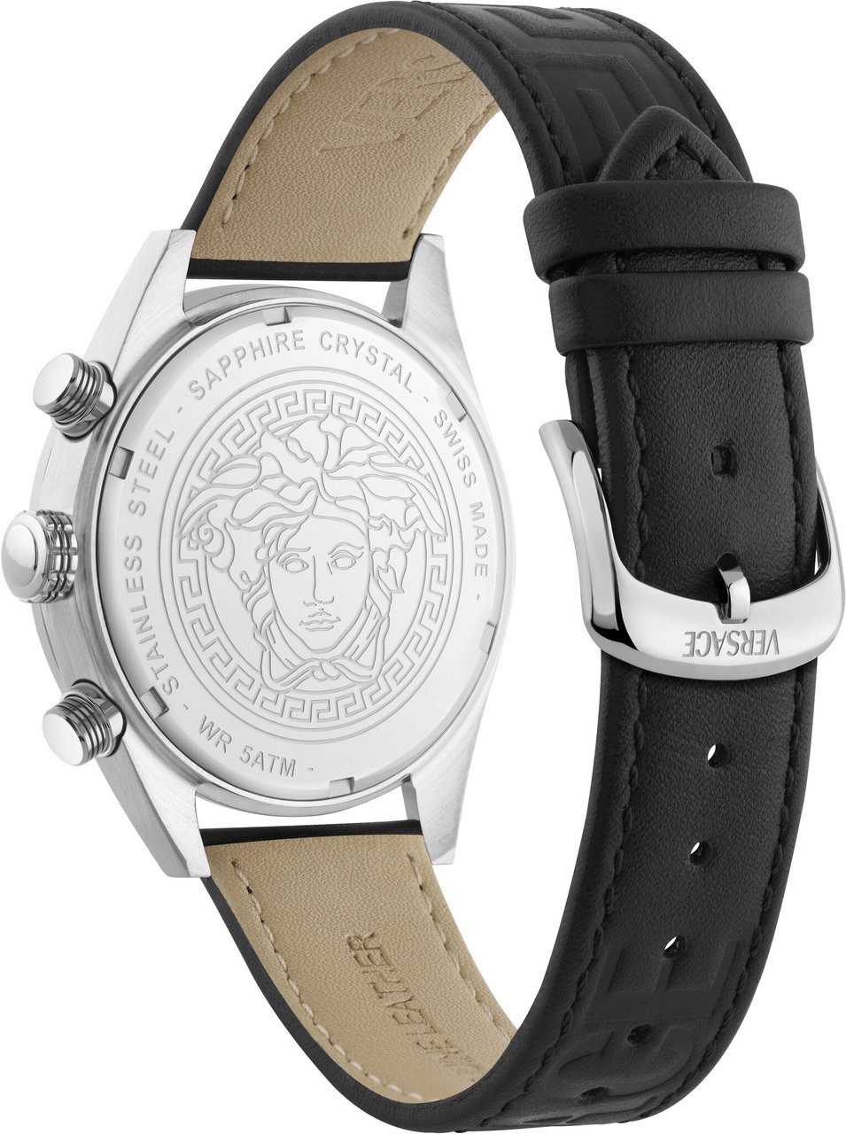 Versace VEKJA0225 Athletics Chrono heren horloge 44 mm Zwart