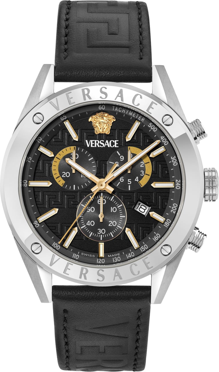 Versace VEKJA0225 Athletics Chrono heren horloge 44 mm Zwart