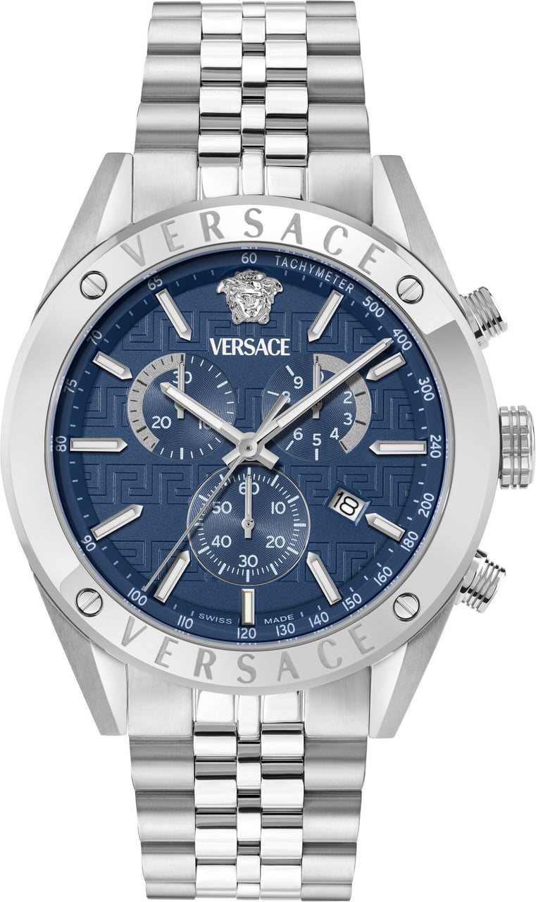 Versace VEKJA0425 Athletics Chrono heren horloge 44 mm Blauw