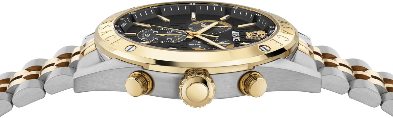 Versace VEKJA0525 Athletics Chrono heren horloge 44 mm Zwart