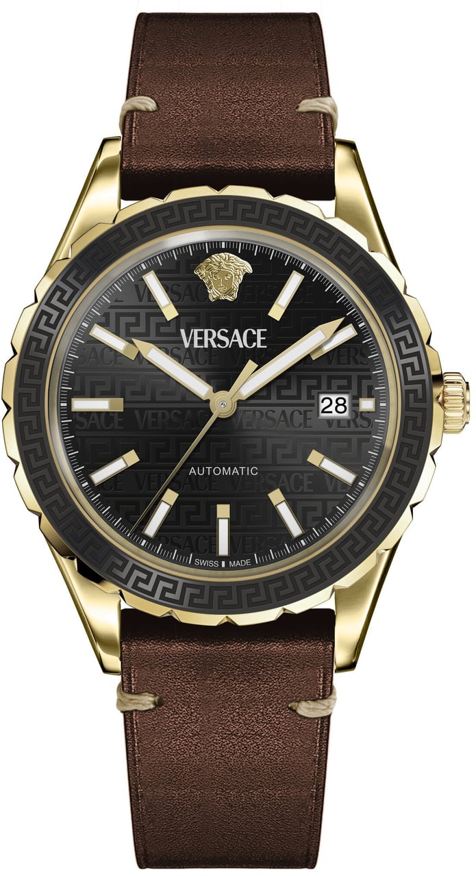Versace VEQCA0224 Hellenyium automatisch horloge 42 mm Zwart