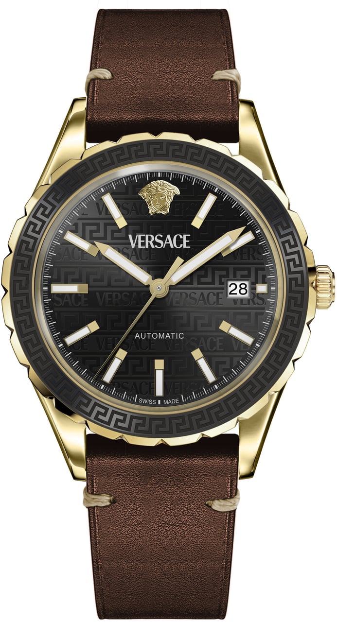 Versace VEQCA0224 Hellenyium automatisch horloge 42 mm Zwart