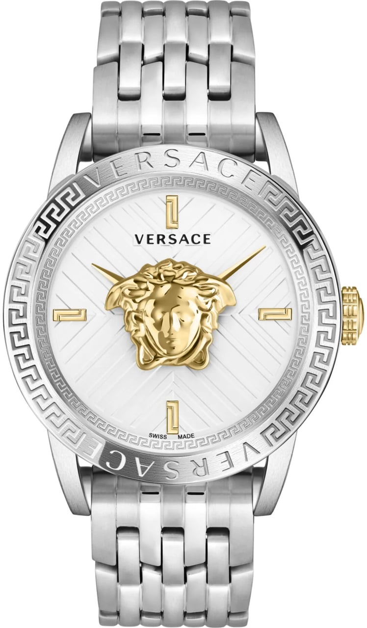Versace VESN00522 V-Code Restyling herenhorloge 43 mm Zilver