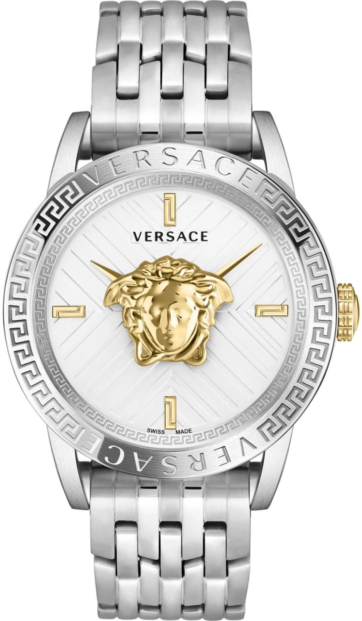 Versace VESN00522 V-Code Restyling herenhorloge 43 mm Zilver