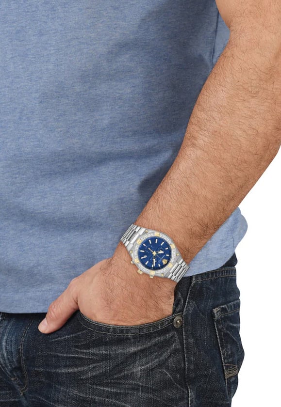 Versace VESO00522 Sporty Greca horloge 46 mm Blauw