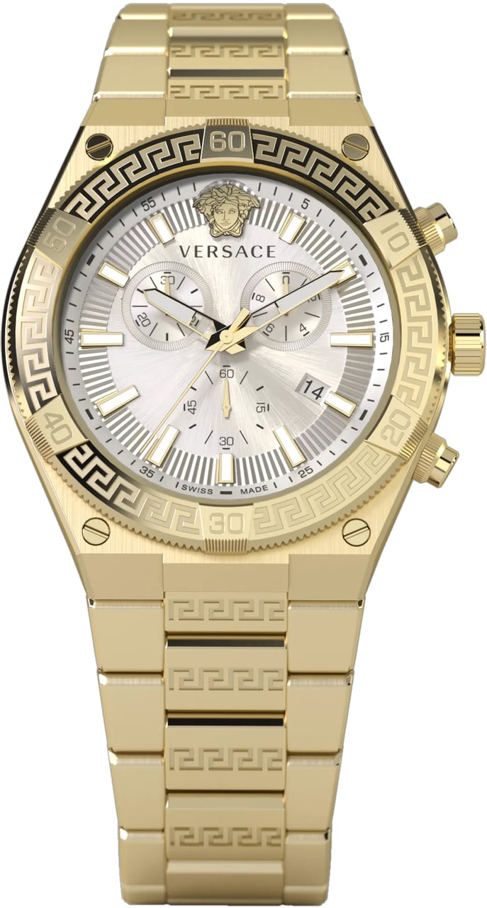 Versace VESO00822 Sporty Greca horloge 46 mm Zilver