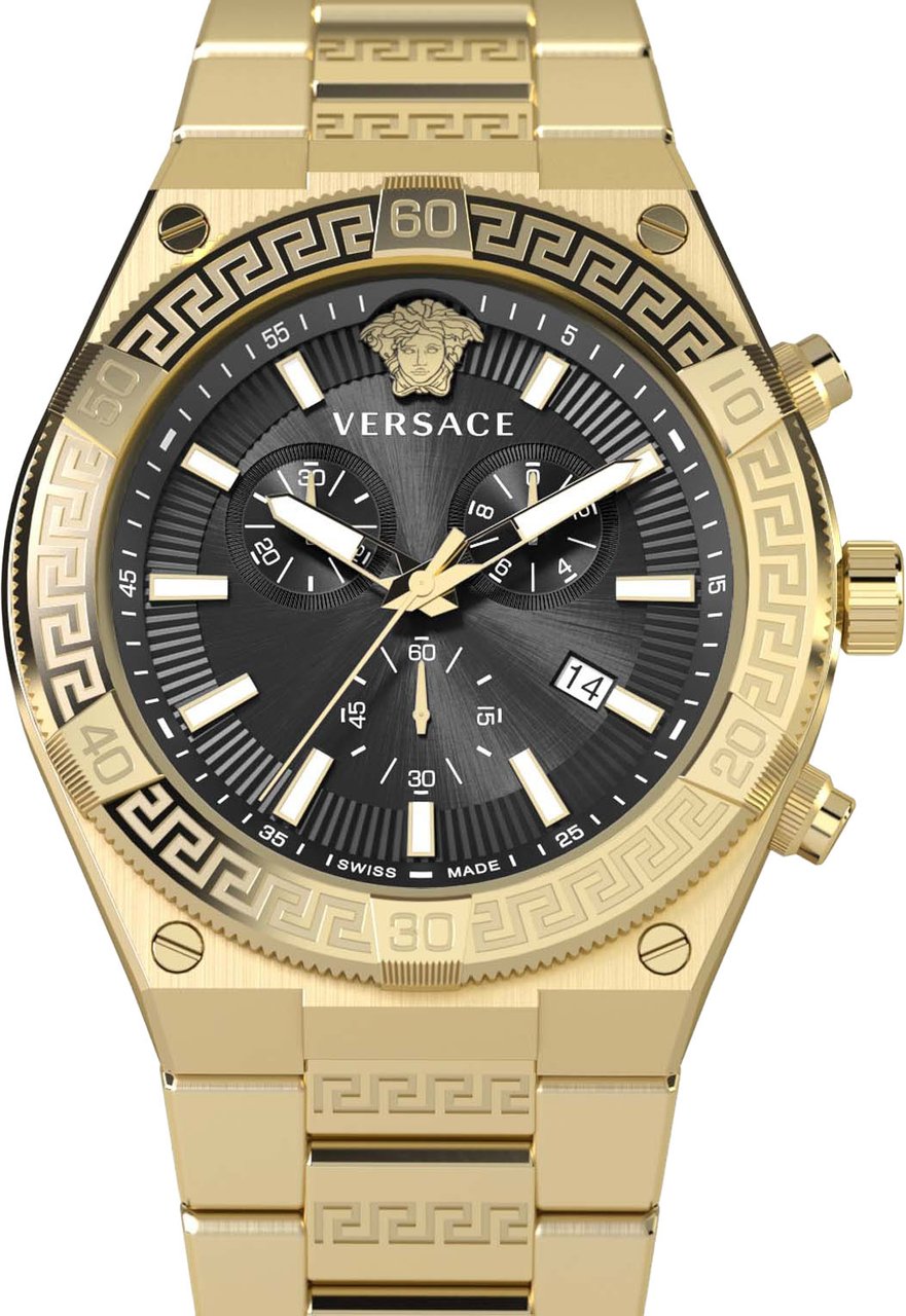 Versace VESO00922 Sporty Greca horloge 46 mm Zwart