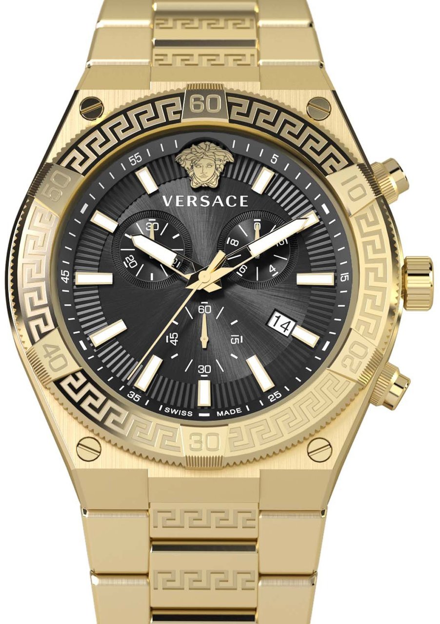 Versace VESO00922 Sporty Greca horloge 46 mm Zwart