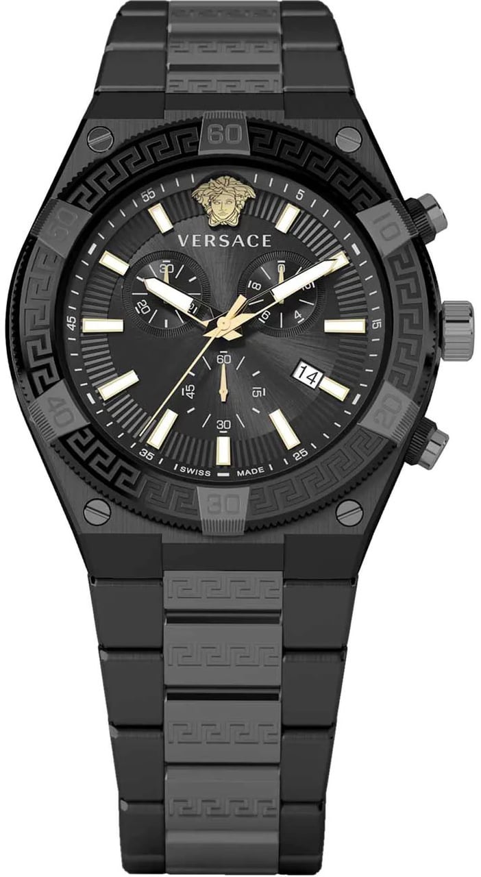 Versace VESO01022 Sporty Greca horloge 46 mm Zwart