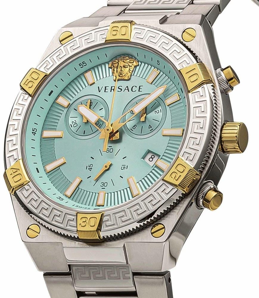 Versace VESO01223 Sporty Greca horloge 46 mm Blauw