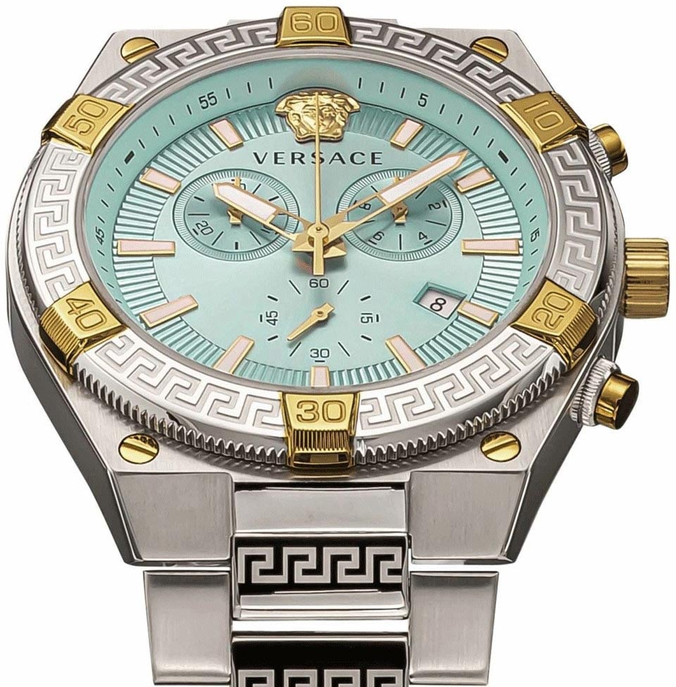 Versace VESO01223 Sporty Greca horloge 46 mm Blauw