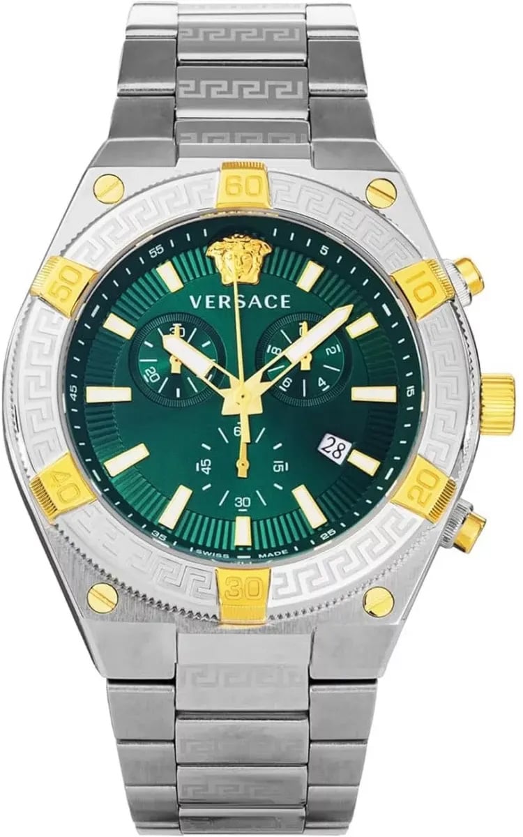 Versace VESO01524 Sporty Greca chronograaf horloge 46 mm Groen