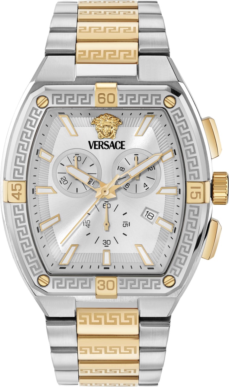 Versace VESP00925 Sporty Tonneau Greca horloge 44 mm Zilver
