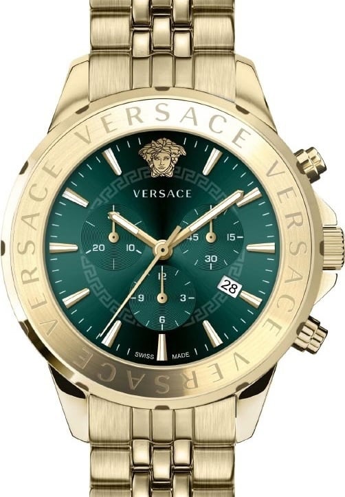 Versace VEV600619 Chrono Signature heren horloge goud 44 mm Groen