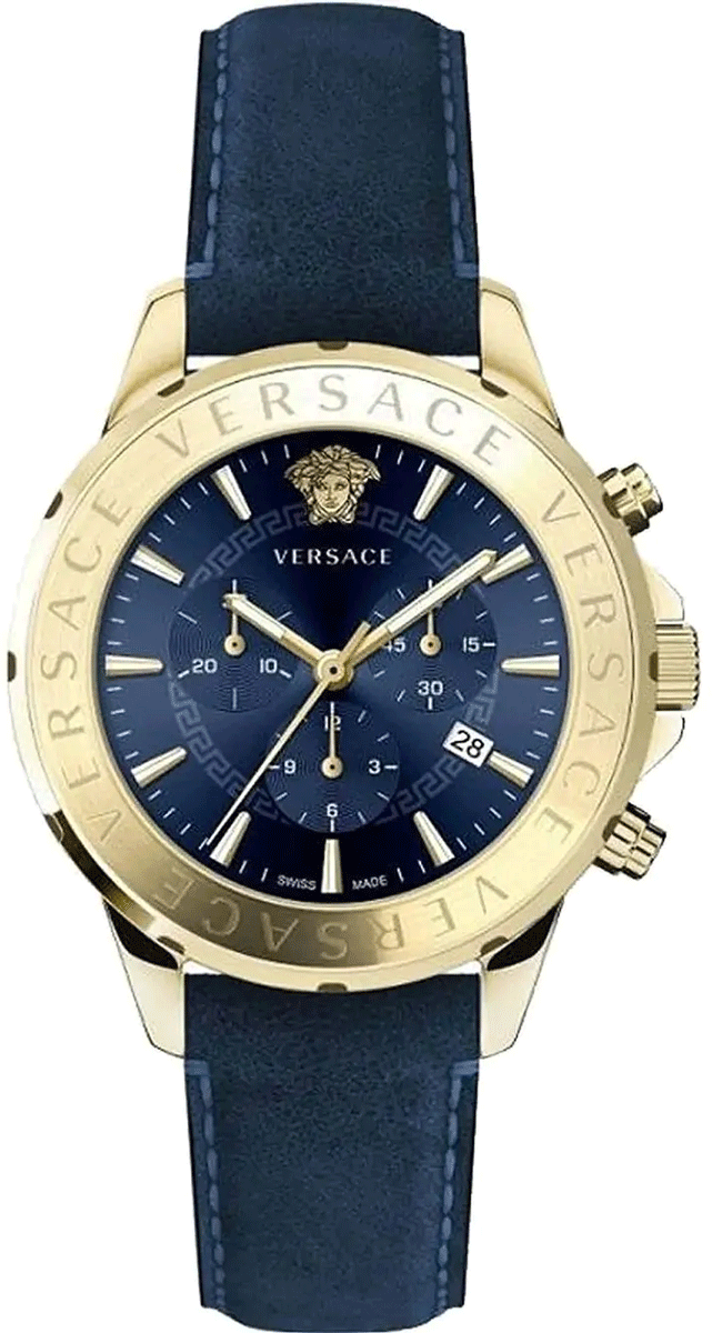 Versace Versace Signature Swiss Made Chronograaf Herenhorloge VEV601423 44mm Blauw