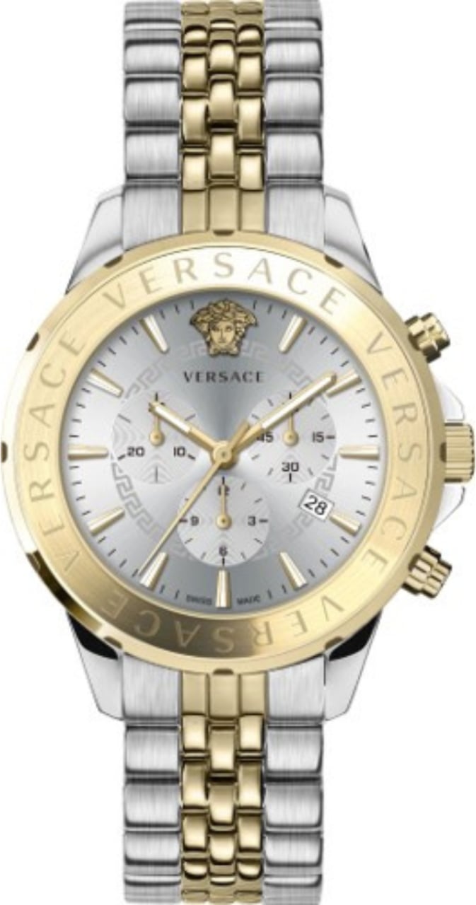 Versace VEV601623 Chrono Signature heren horloge 44 mm Zilver