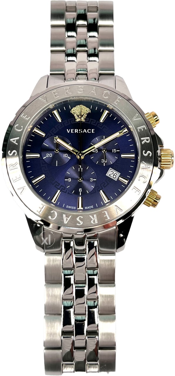 Versace VEV601923 Chrono Signature heren horloge 44 mm Blauw