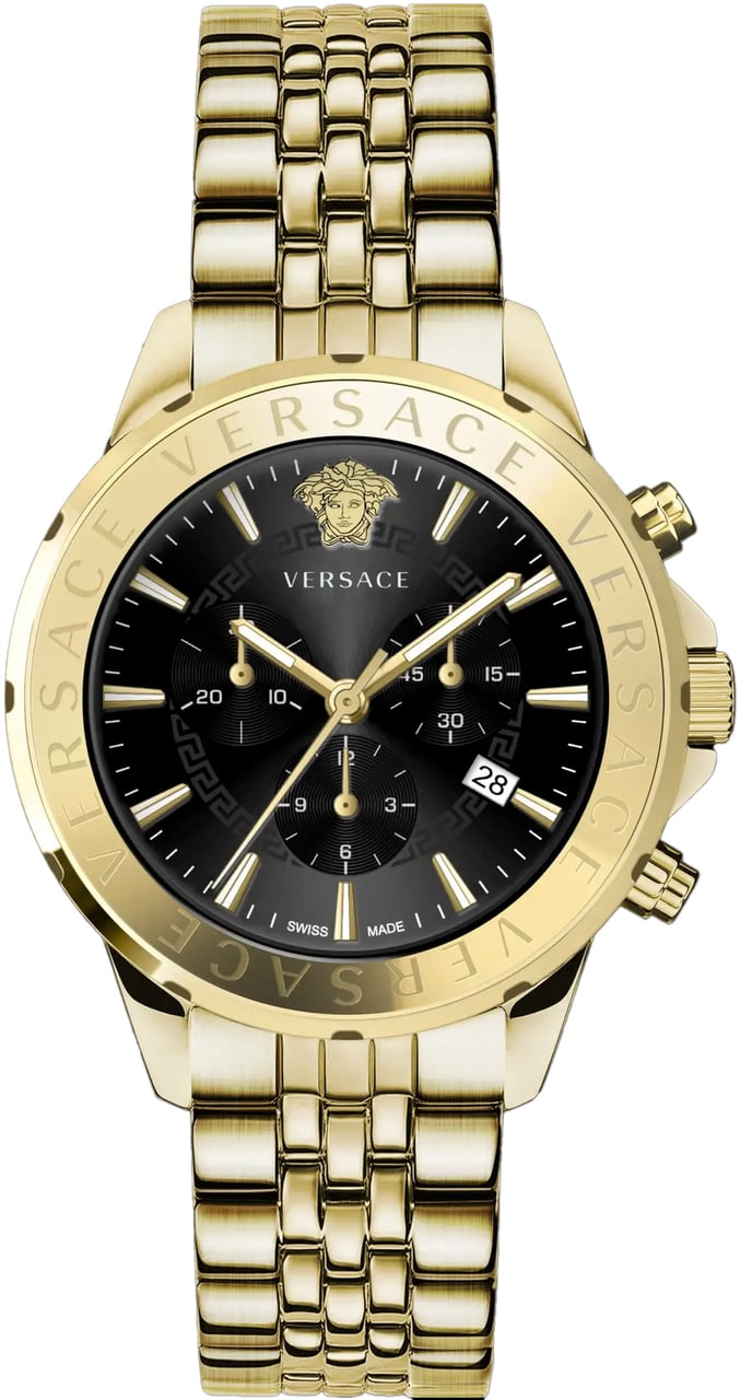 Versace VEV602123 Chrono Signature heren horloge 44 mm Zwart