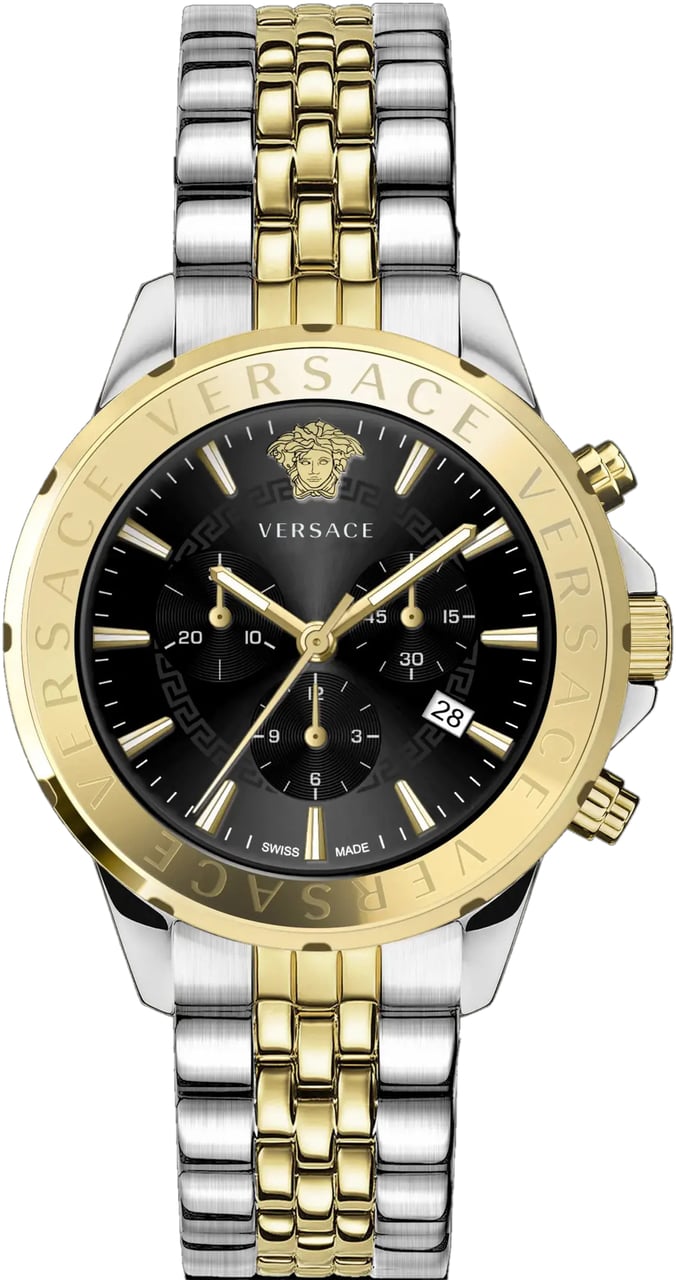 Versace VEV602223 Chrono Signature heren horloge 44 mm Zwart