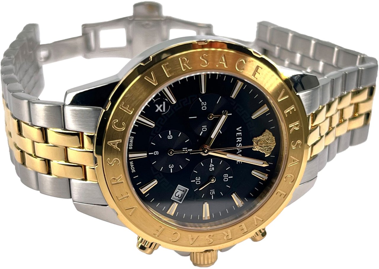 Versace VEV602223 Chrono Signature heren horloge 44 mm Zwart
