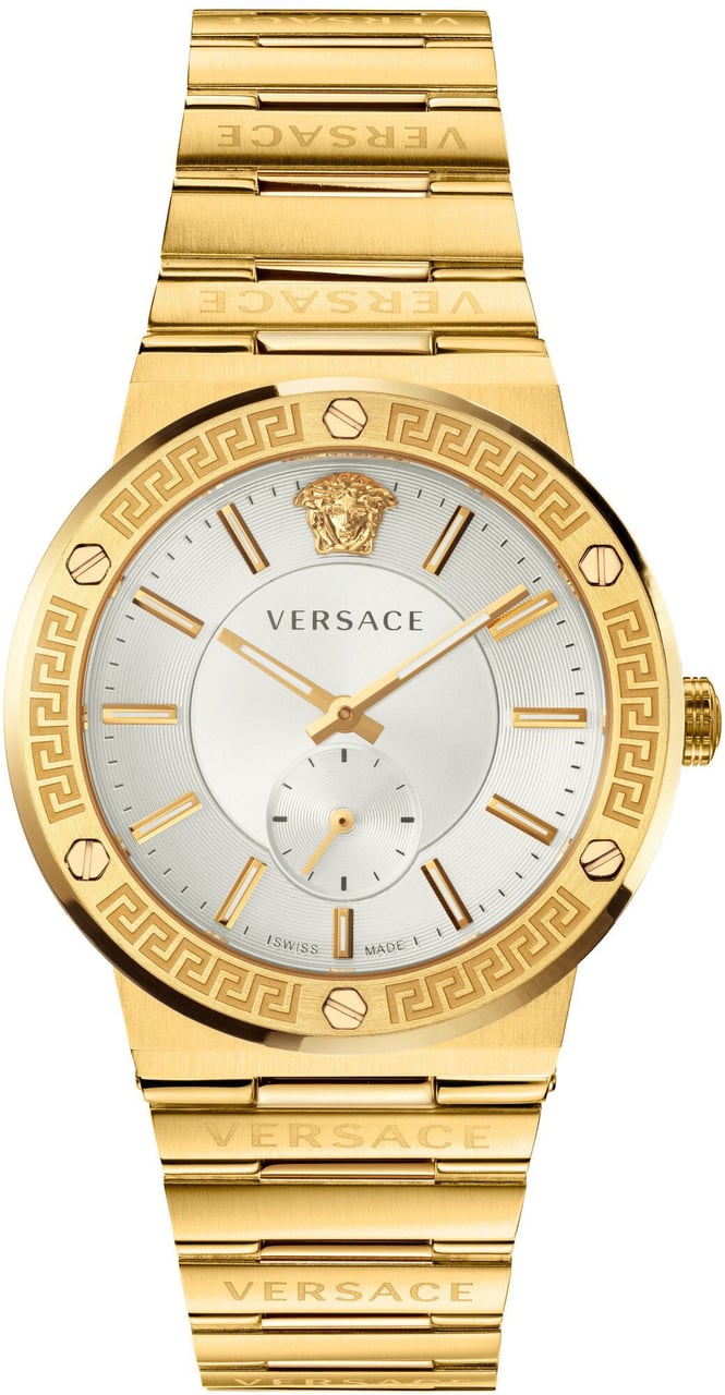 Versace VEVI00520 Greca Logo horloge 41 mm Zilver