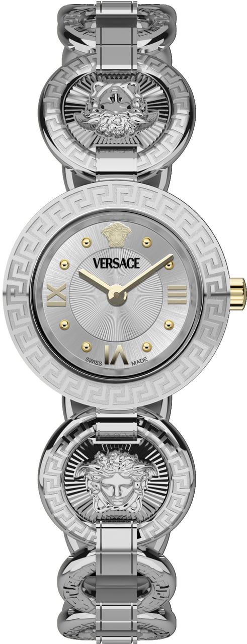 Versace VEWCA0124 Greca Jewel dameshorloge 28 mm Zilver