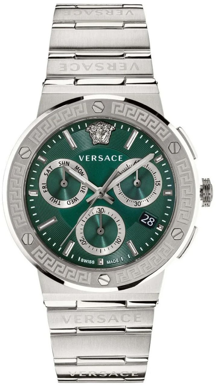 Versace VEZ900121 Greca Logo horloge 43 mm Groen