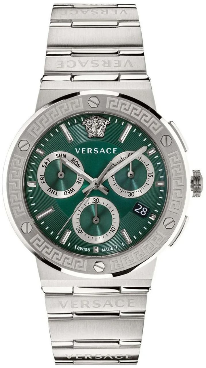 Versace VEZ900121 Greca Logo horloge 43 mm Groen