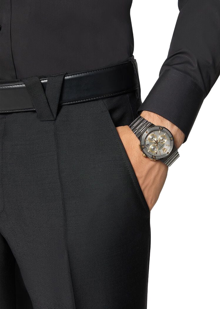 Versace VEZ900521 Greca Logo herenhorloge 43 mm Zwart