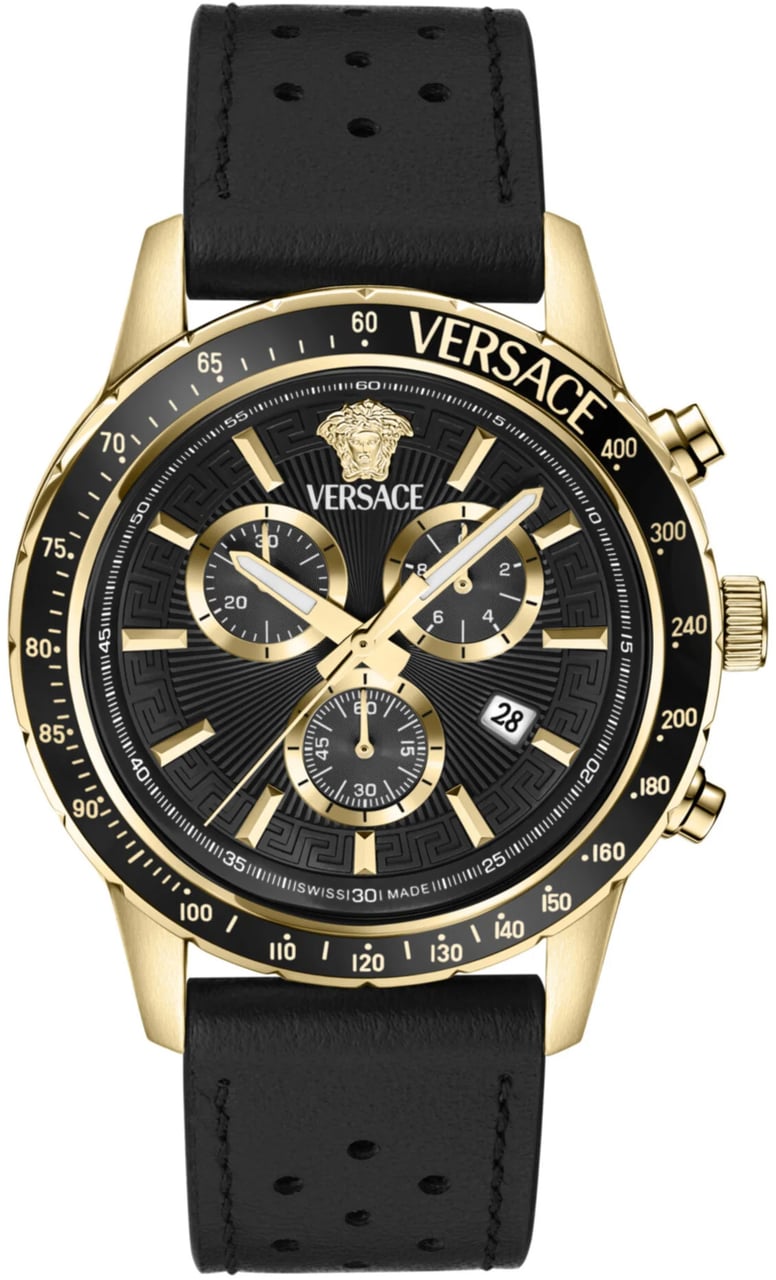 Versace VEZCA0224 Sport Chrono herenhorloge 44 mm Zwart