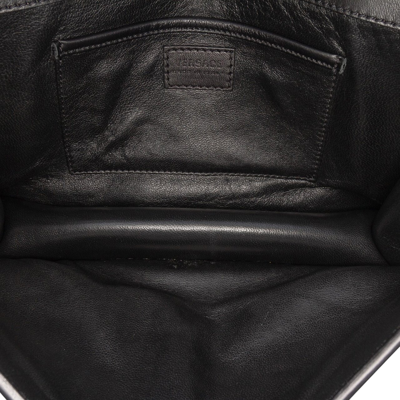 Versace Leather Medusa Flap Chain Shoulder Bag Zwart